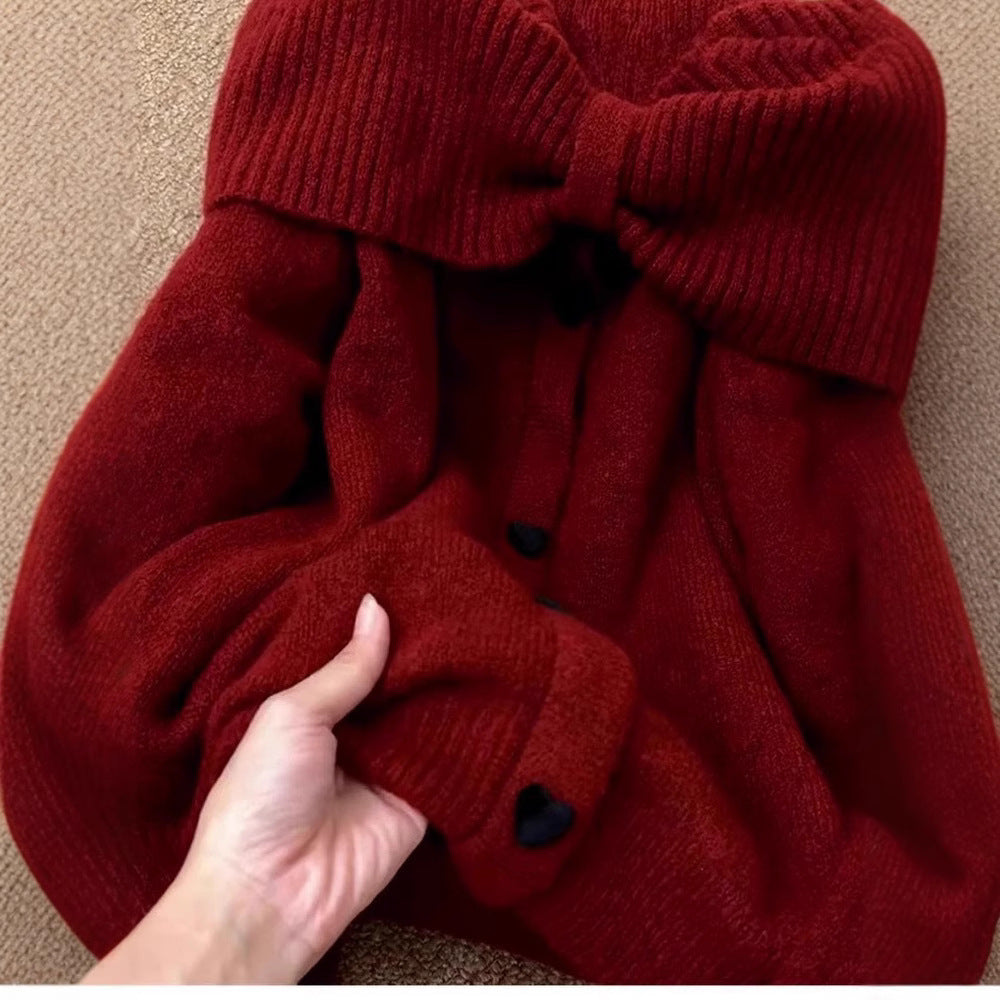 Idle Style High-grade Off-the-shoulder Knitted Top