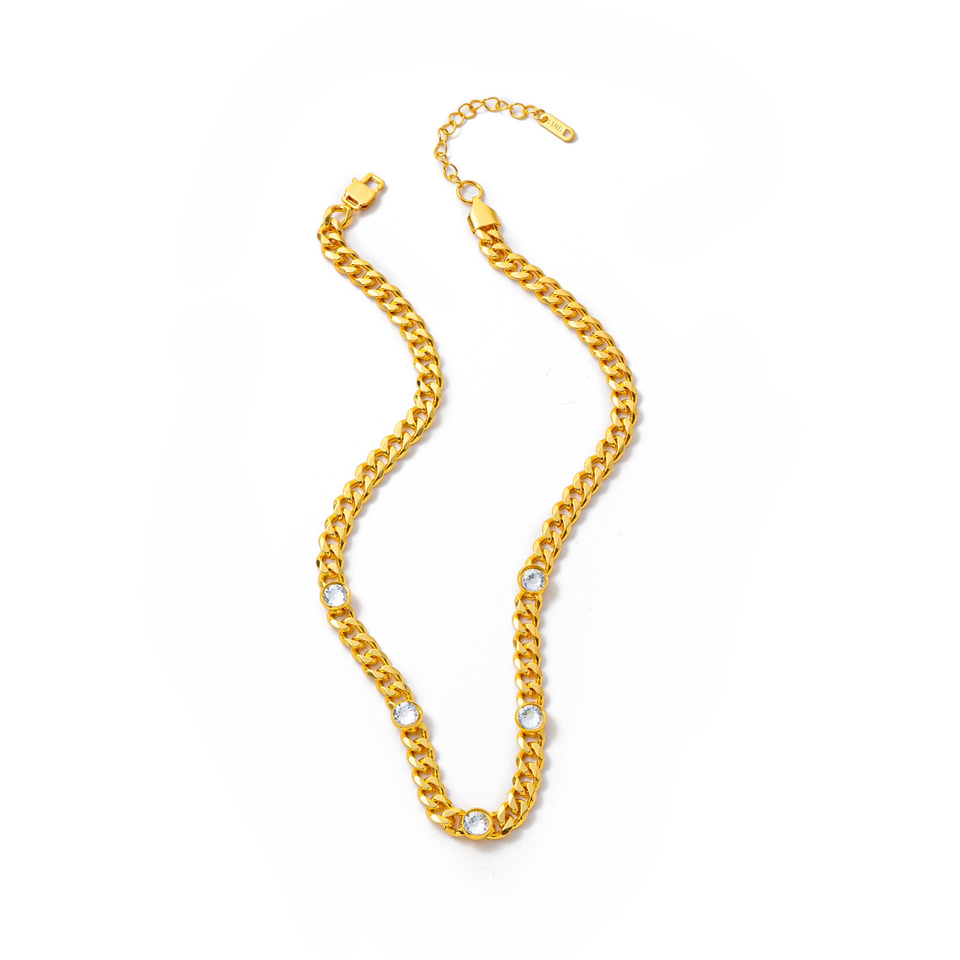 Electroplating Gold Hip-hop Titanium Steel Bracelet Necklace Color Protection