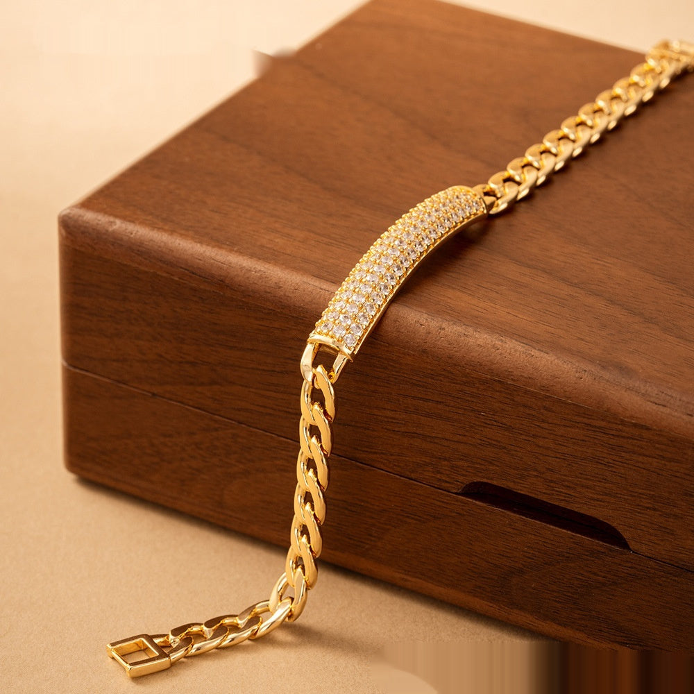 Gorgeous Dinner Ornament Zircon Inlaid Atmospheric Bracelet