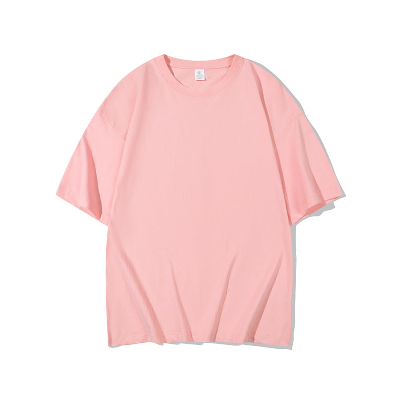 Cotton T-shirt Men's 220g Heavy Solid Color Round Neck Short Sleeves