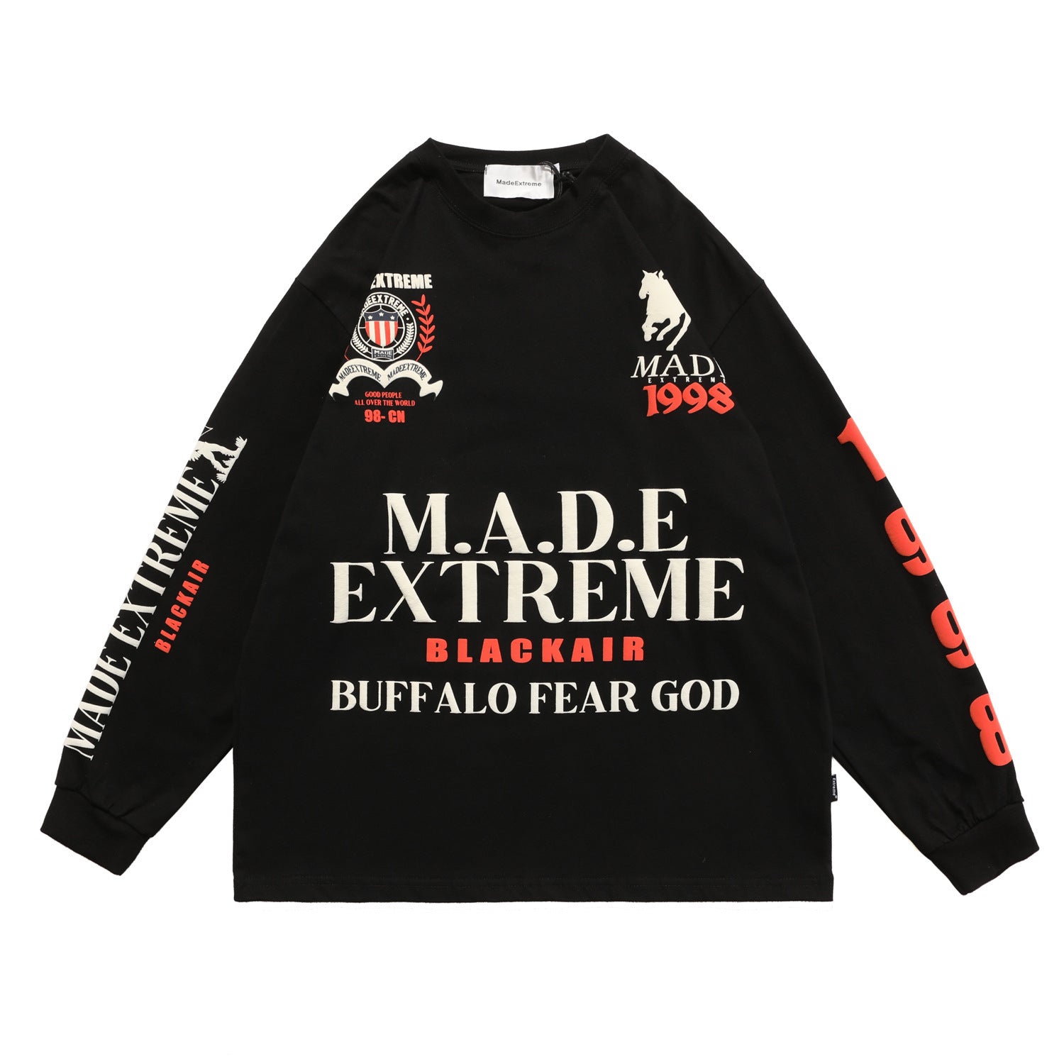 Creative Letter Round Neck High Street Long-sleeved T-shirt Men