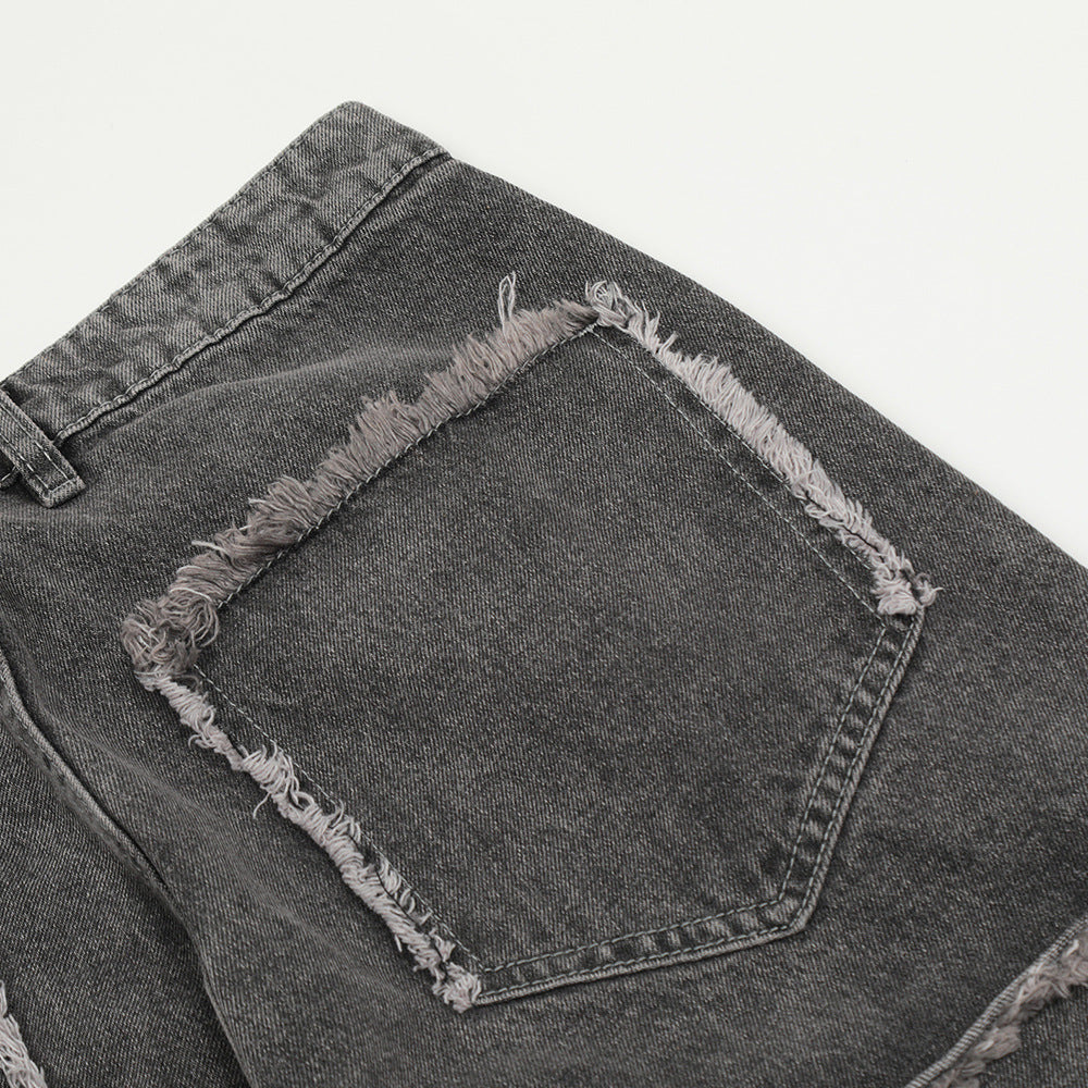 Five-pointed Star Lightning Stitching Jeans Men