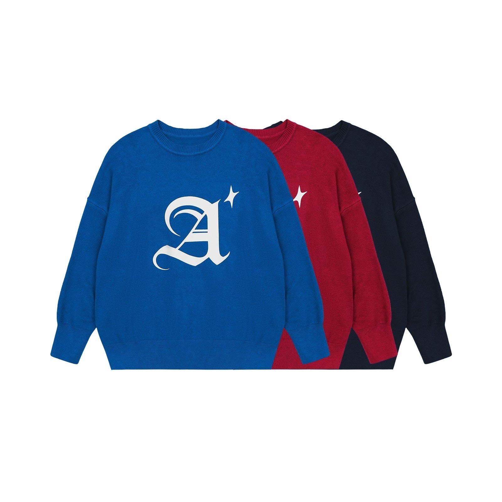 Printed Round Neck With Low Sense Sweater