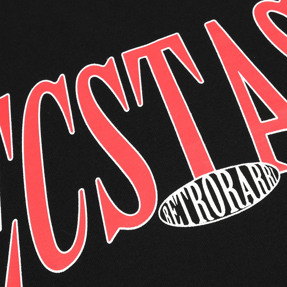 Alphabet Character Print Long Sleeve T-Shirt Men's Crew Neck