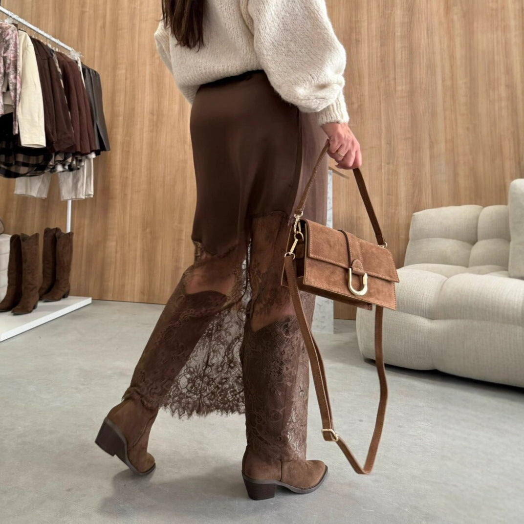 Skirt Sexy Hot Girl Slimming Solid Color Sheath