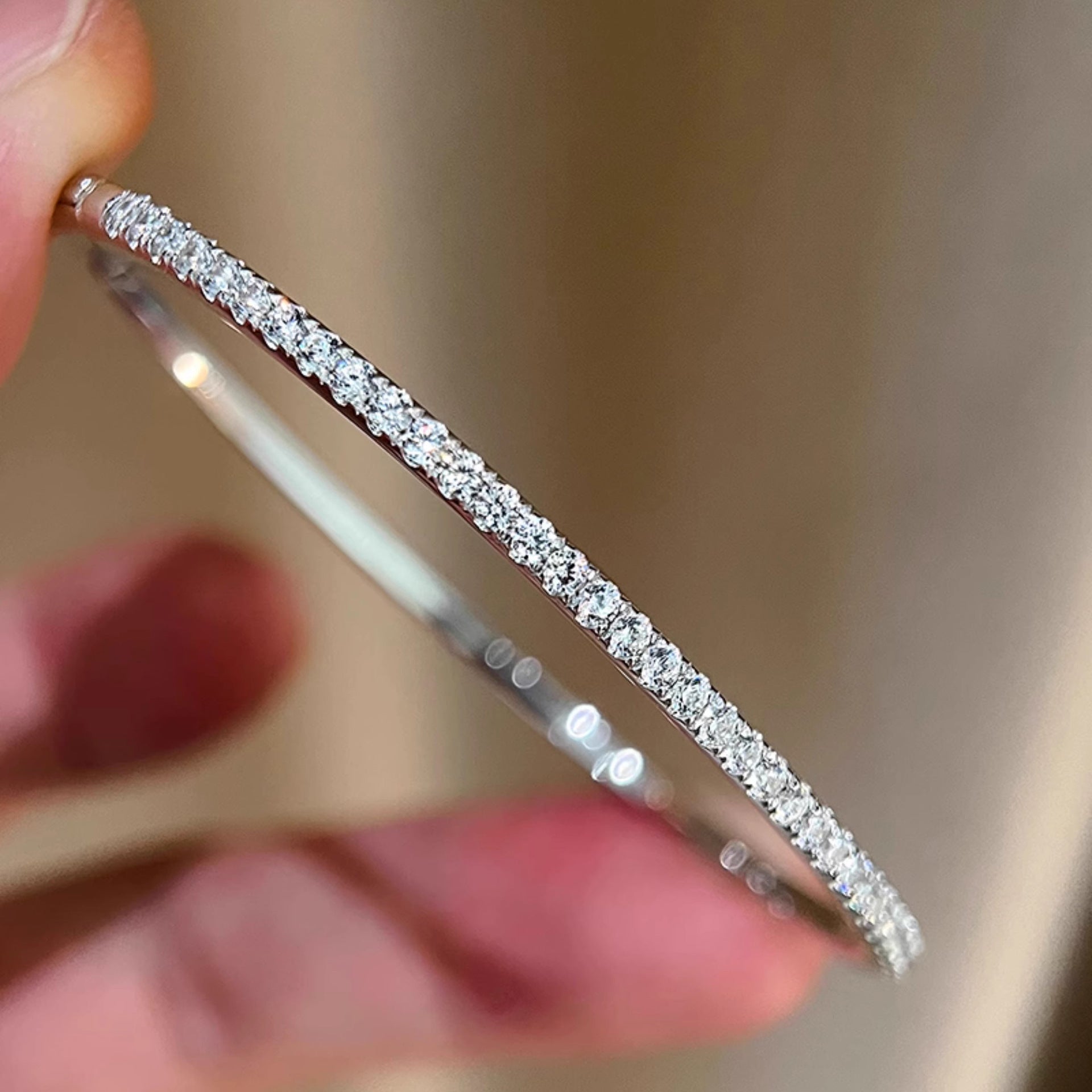 Half Circle Diamond Bracelet Female Affordable Luxury Fashion Niche Exquisite Diamond In The Debris