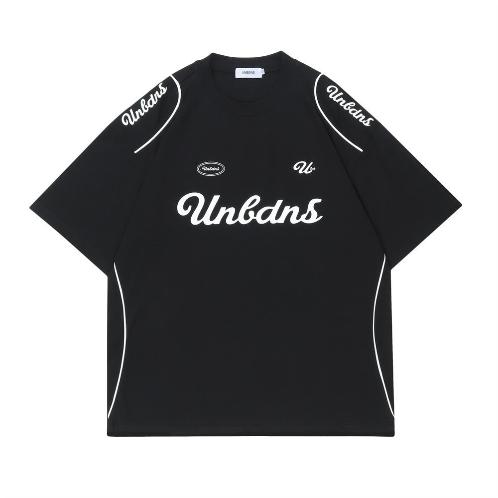 Letter Print Short-sleeve Sports Shirt For Men