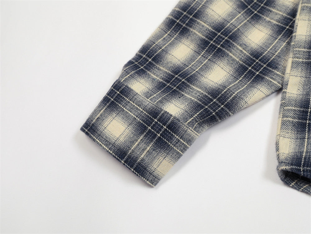 Fashion Loose Plaid Long Sleeve Shirt Men