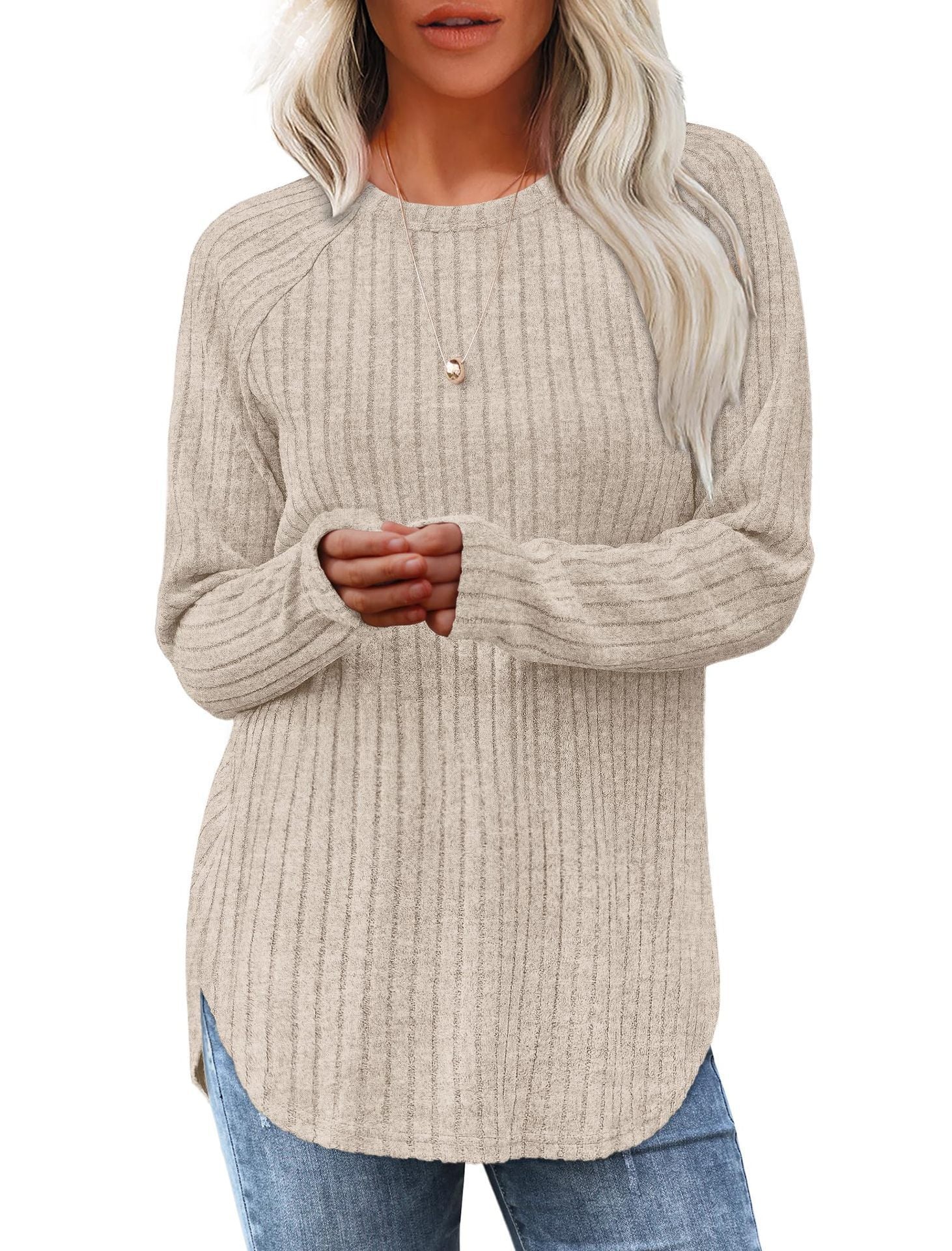 Autumn New Loose Crew Neck Top Women