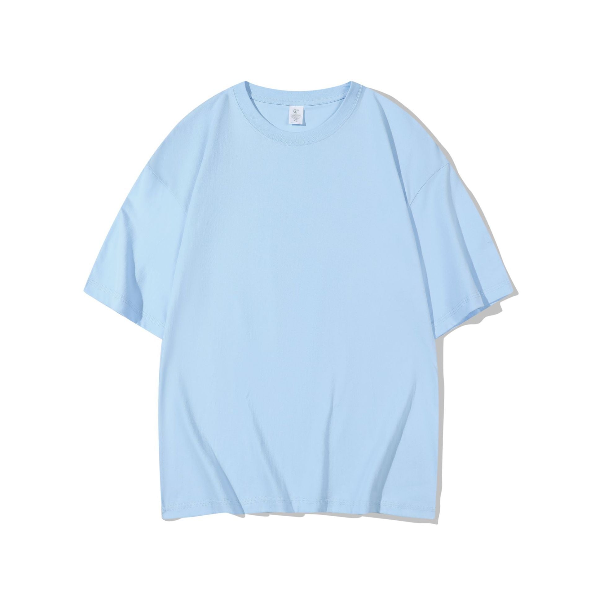 Cotton T-shirt Men's 220g Heavy Solid Color Round Neck Short Sleeves