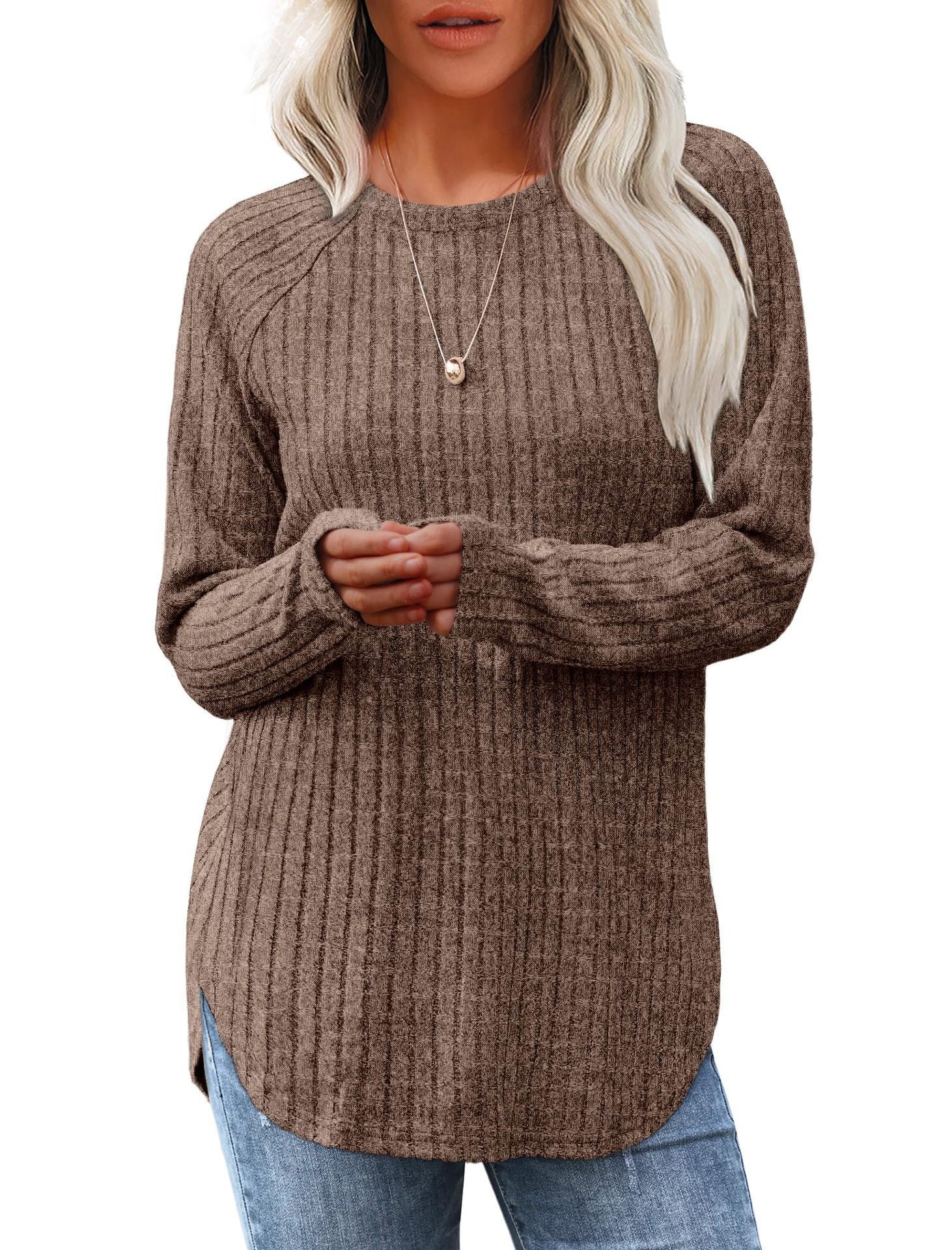 Autumn New Loose Crew Neck Top Women