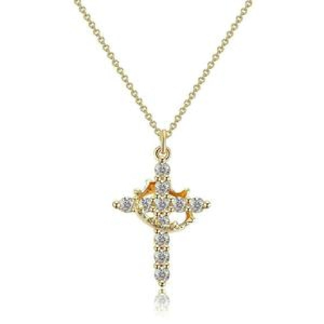 Christian Religious Symbola Drop Classic Crown & Cross Pendant Choker Easter Necklace For Women & Men & Girls Pretty Crown Cross Necklace For Daily Party Clothing Decor Trendy All-match & Exquisite Je