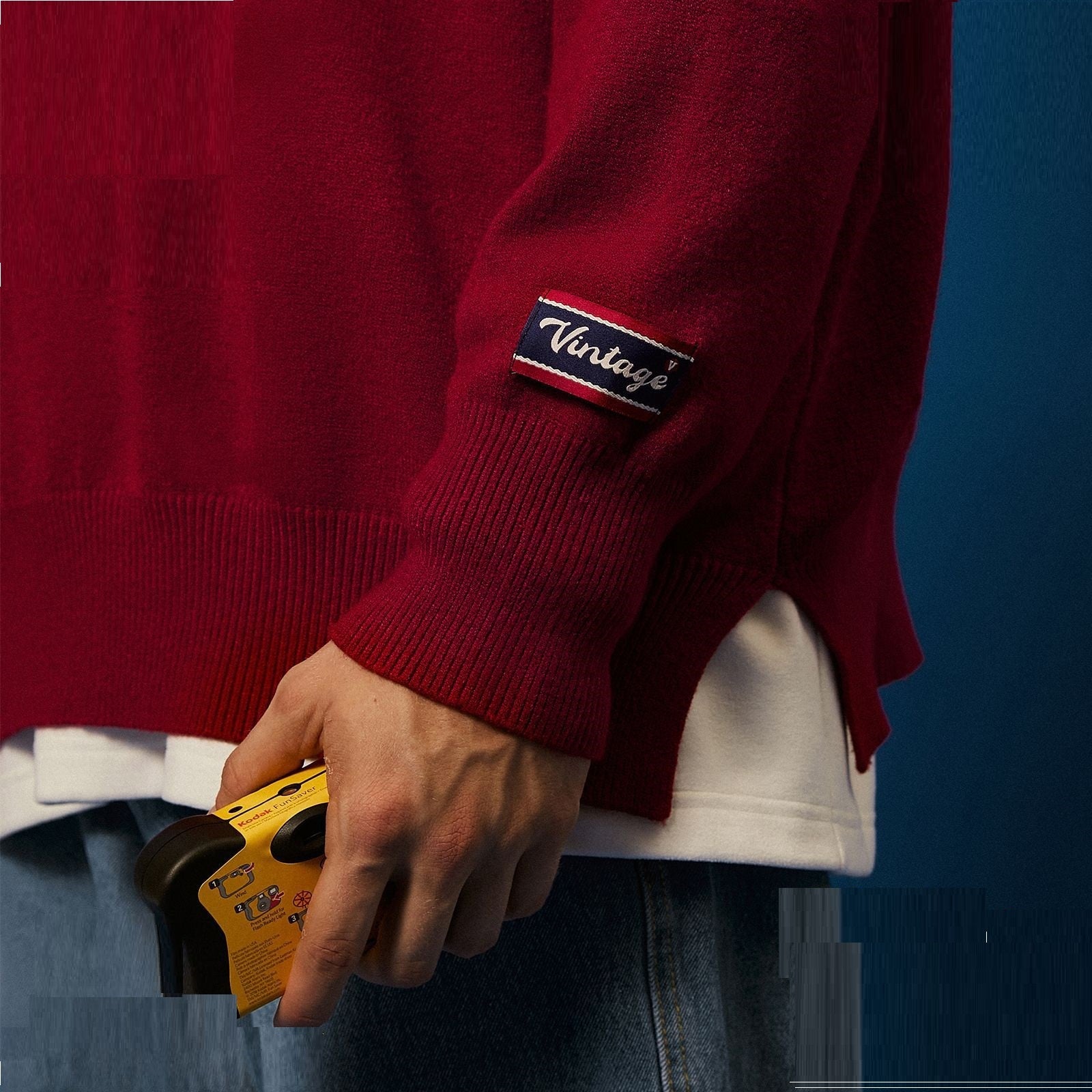 Printed Round Neck With Low Sense Sweater