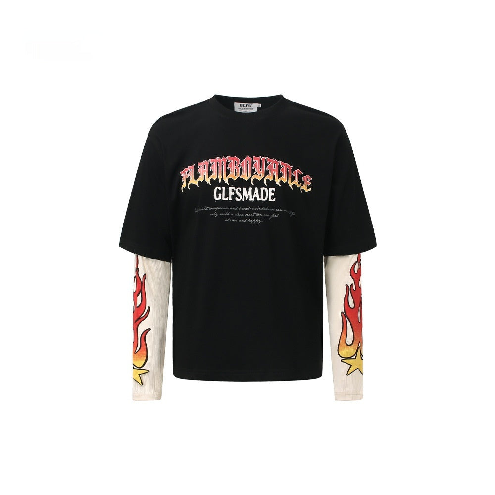 Men's Flame Print Fashion Personalized T-shirt