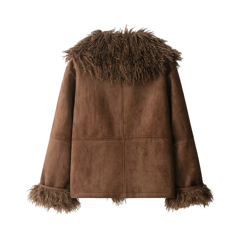 Women's Faux Fur Effect Jacket Coat