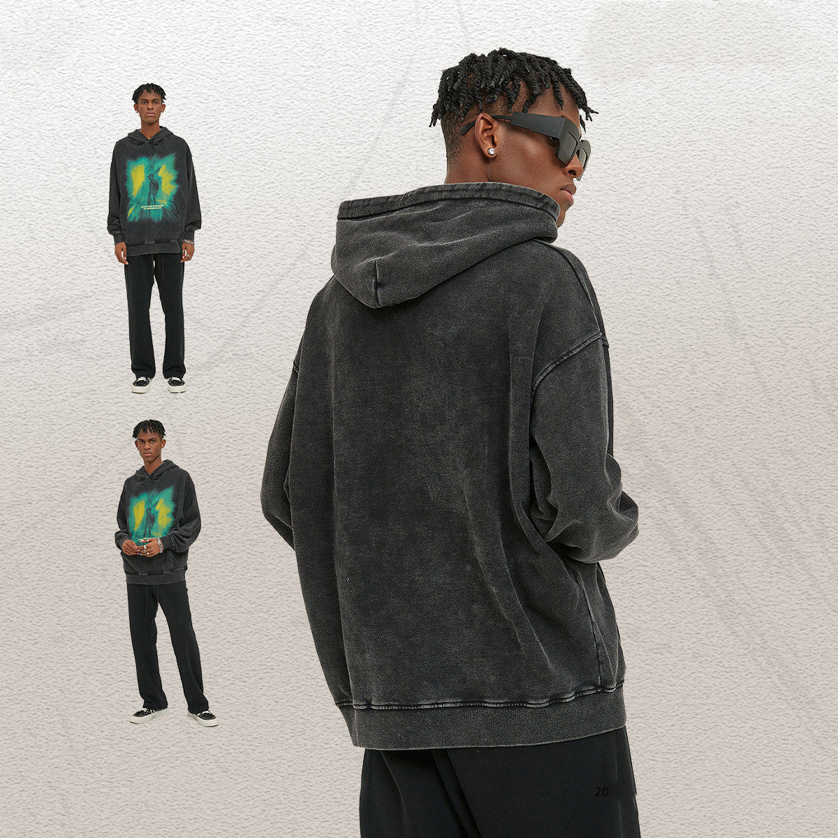 Sweater Fashion Brand Vintage Washed Men's Hoodie