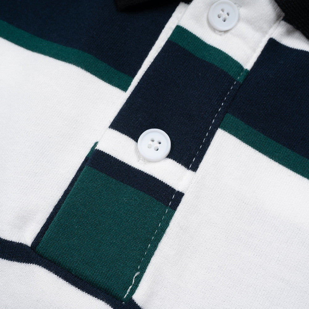 Contrast Color Striped Polo Shirt For Men