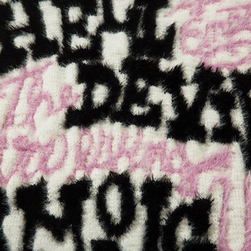 Gothic Letter Jacquard Pullover Sweater Men