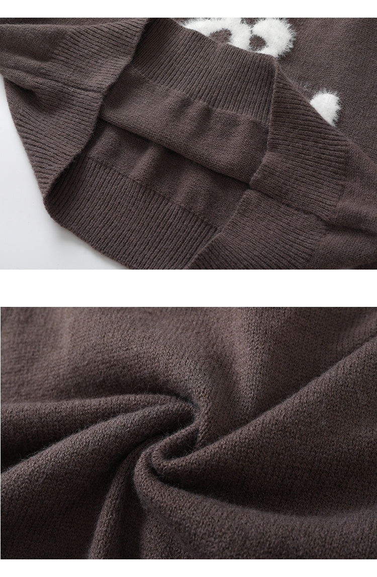 Plush Letter Crew Neck Sweater BF Men And Women Loose All-matching Sweater