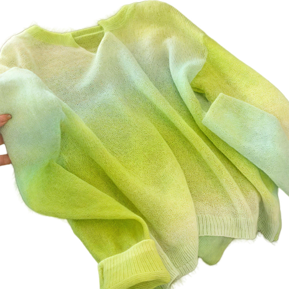 Women's Gradient Slim-fit Sunscreen Knitted Blouse