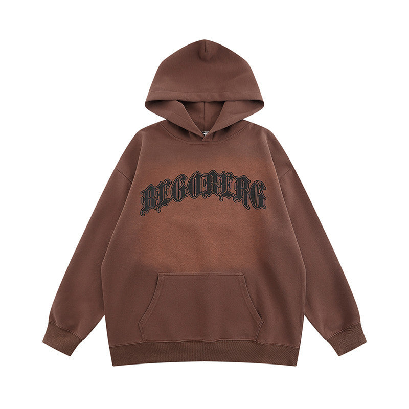 Gothic Letter Printed Hoodie Men