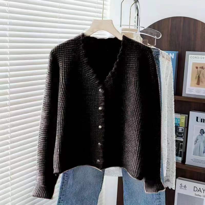 Women's V-neck Outerwear All-match Knitted Cardigan