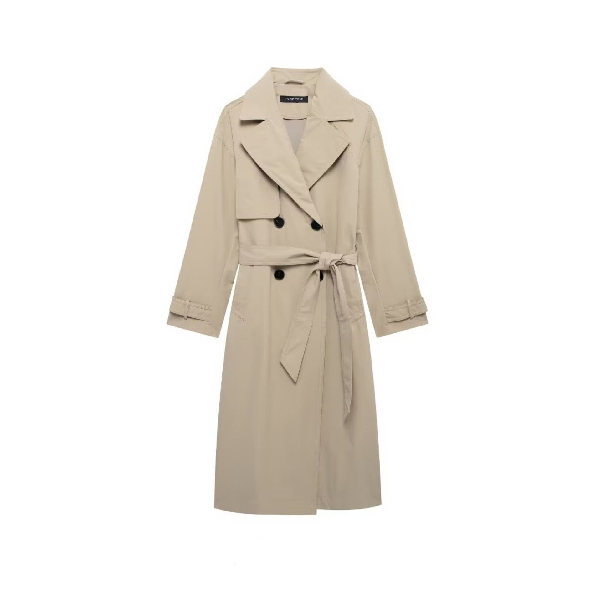 Temperament With Belt Midi Skirt Trench Coat
