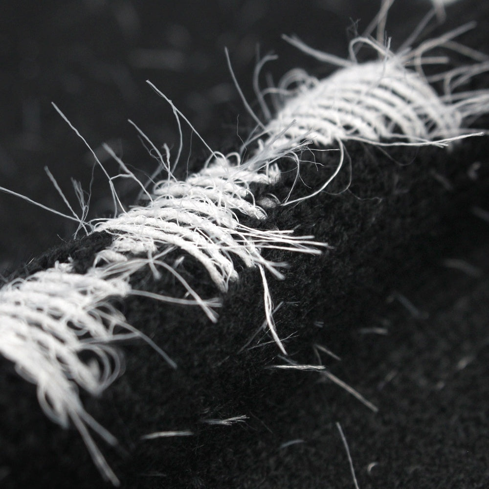 Skull Jacquard Ripped Sweater Men