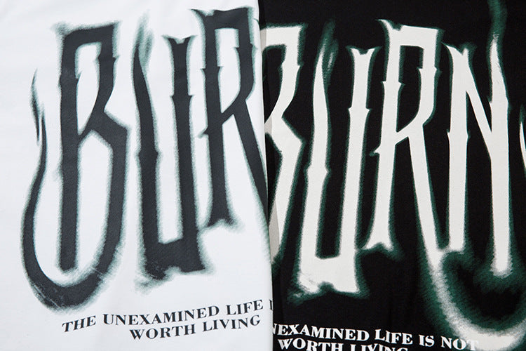 Fashion Gothic Letter Print Short-sleeve Men