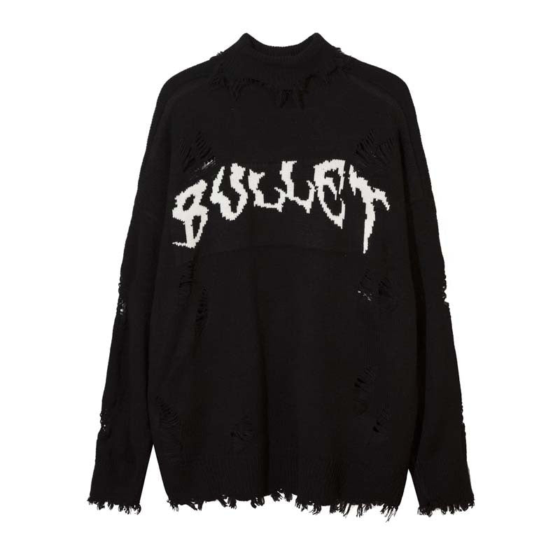 Street Tide Dark Department Letters Jacquard Sweater Men