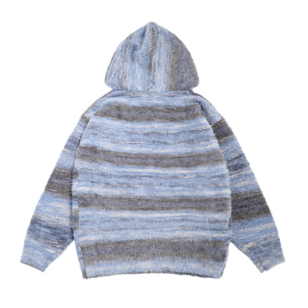 Gradient Stripes Hooded Sweater Men