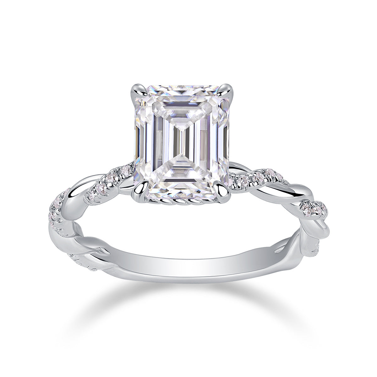 Chasing Light - A Fashionable Diamond Jewelry Piece Set With Moissanite S925 Sterling Silver And Platinum-plated Diamond Ring