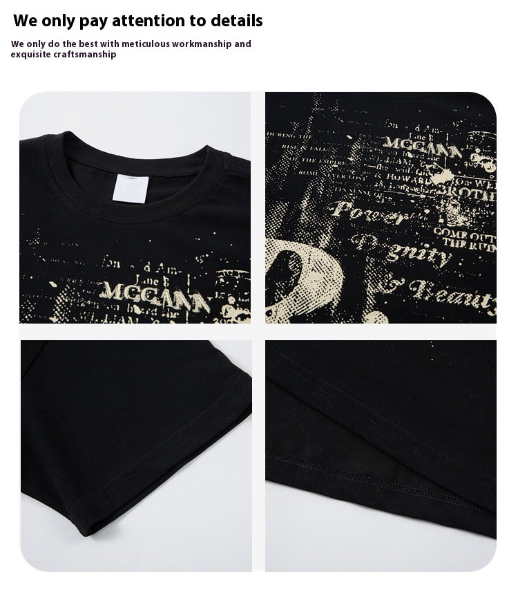 Men's And Women's Letter Printing Casual Couple's Tops