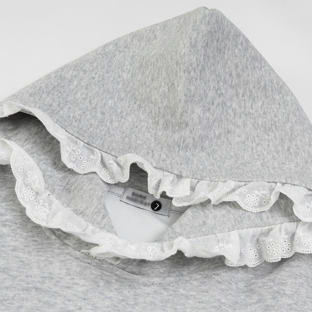 Letter Printed Lace Lace Hooded Sweater For Men