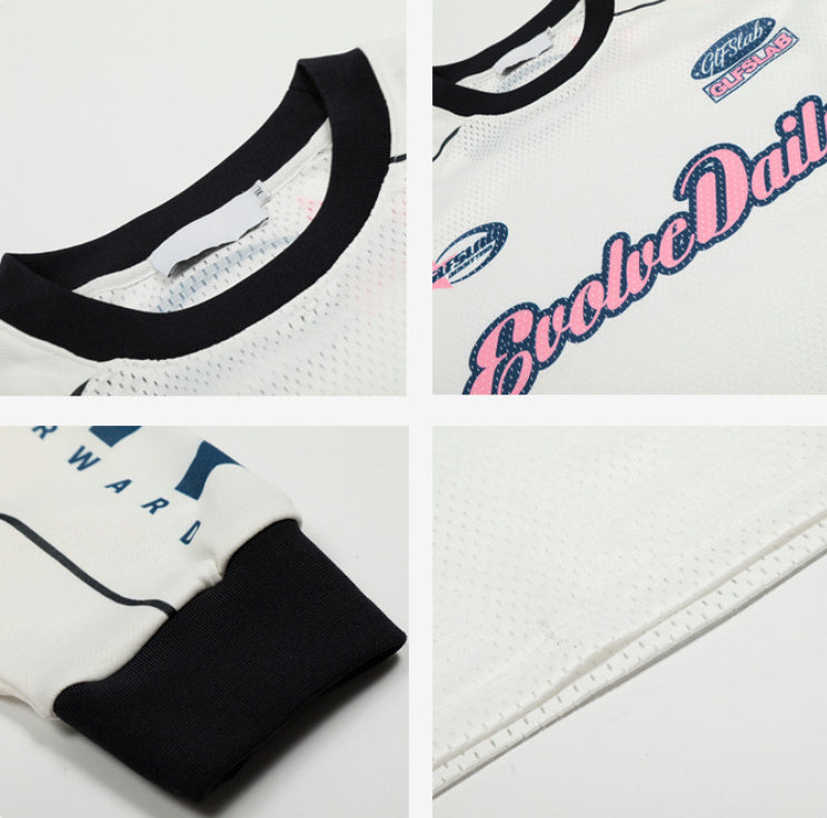 Letter Printed Mesh Breathable T-shirt For Men