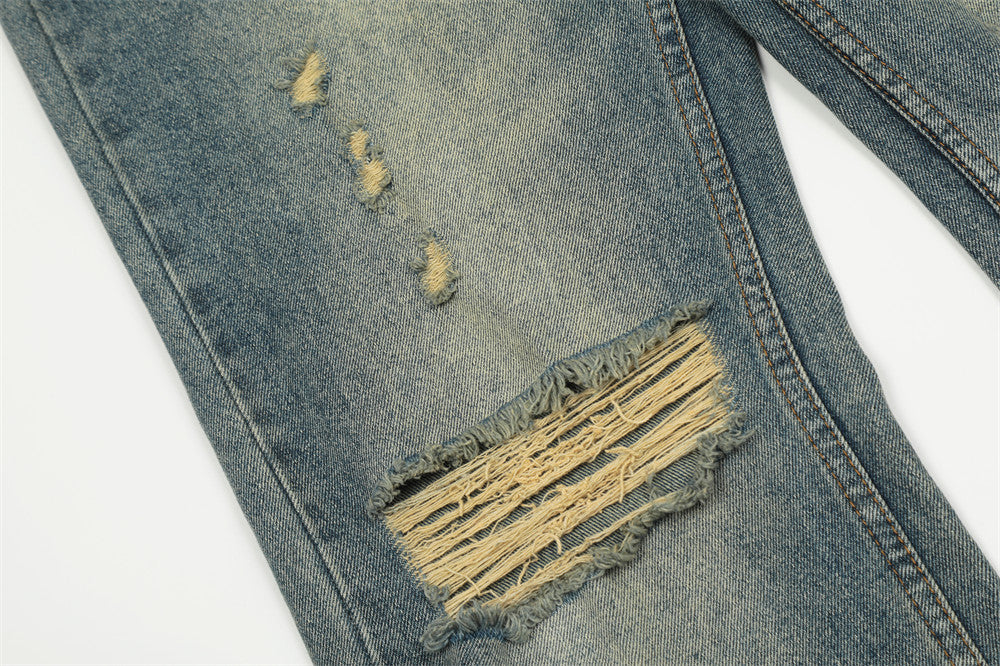 Fashion Personality Water Washed Hole Jeans For Men