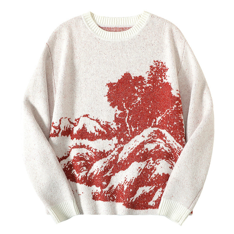 Men's Casual Fashion Landscape Pattern Sweater