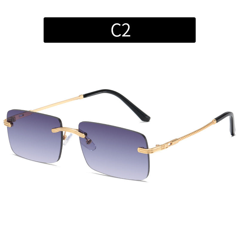 Frameless Personality Square Sea Sunglasses Comfortable Sun Glasses