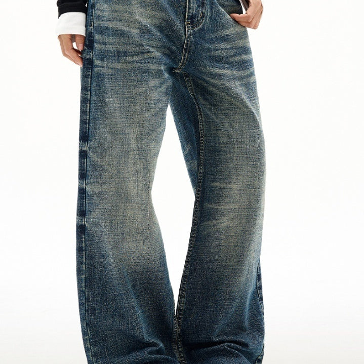Wide Leg Jeans Men's Spring And Autumn Straight Loose Trousers