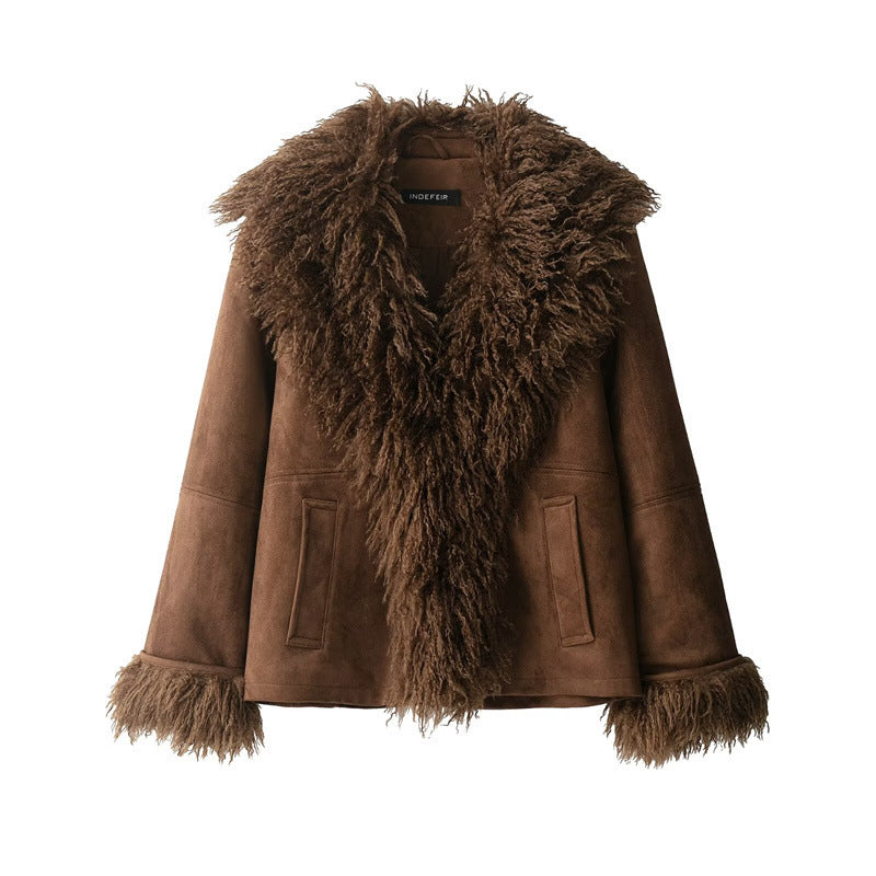 Women's Faux Fur Effect Jacket Coat