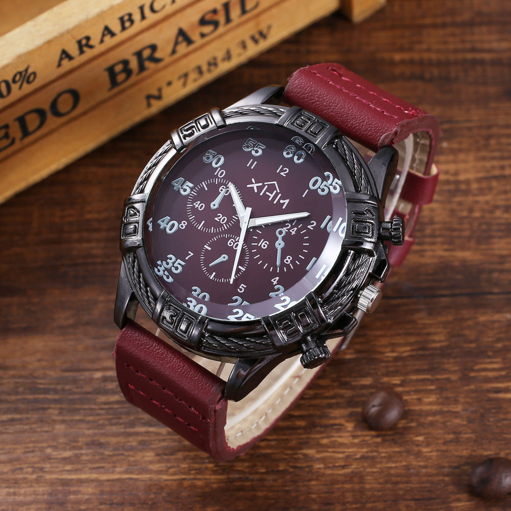 All-match temperament quartz watch belt wallet cuff tie