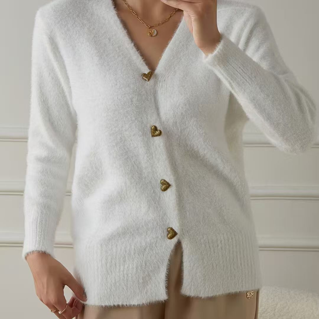 Design Sense Loose Temperament V-neck Sweater For Women