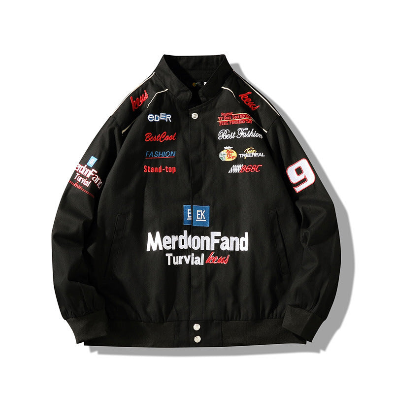 Men's embroidered stand collar jacket