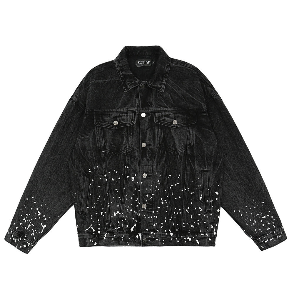 Big Tree Print Denim Jacket Men's Ins European And American Trendy Brand Jacket