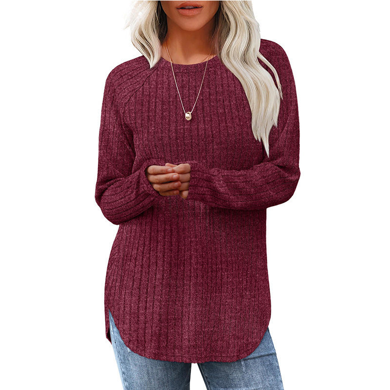 Autumn New Loose Crew Neck Top Women