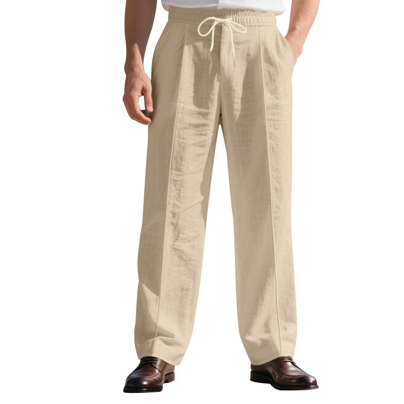Loose Breathable Linen Leisure Men's Simplicity Trendy Loose Beach Pants