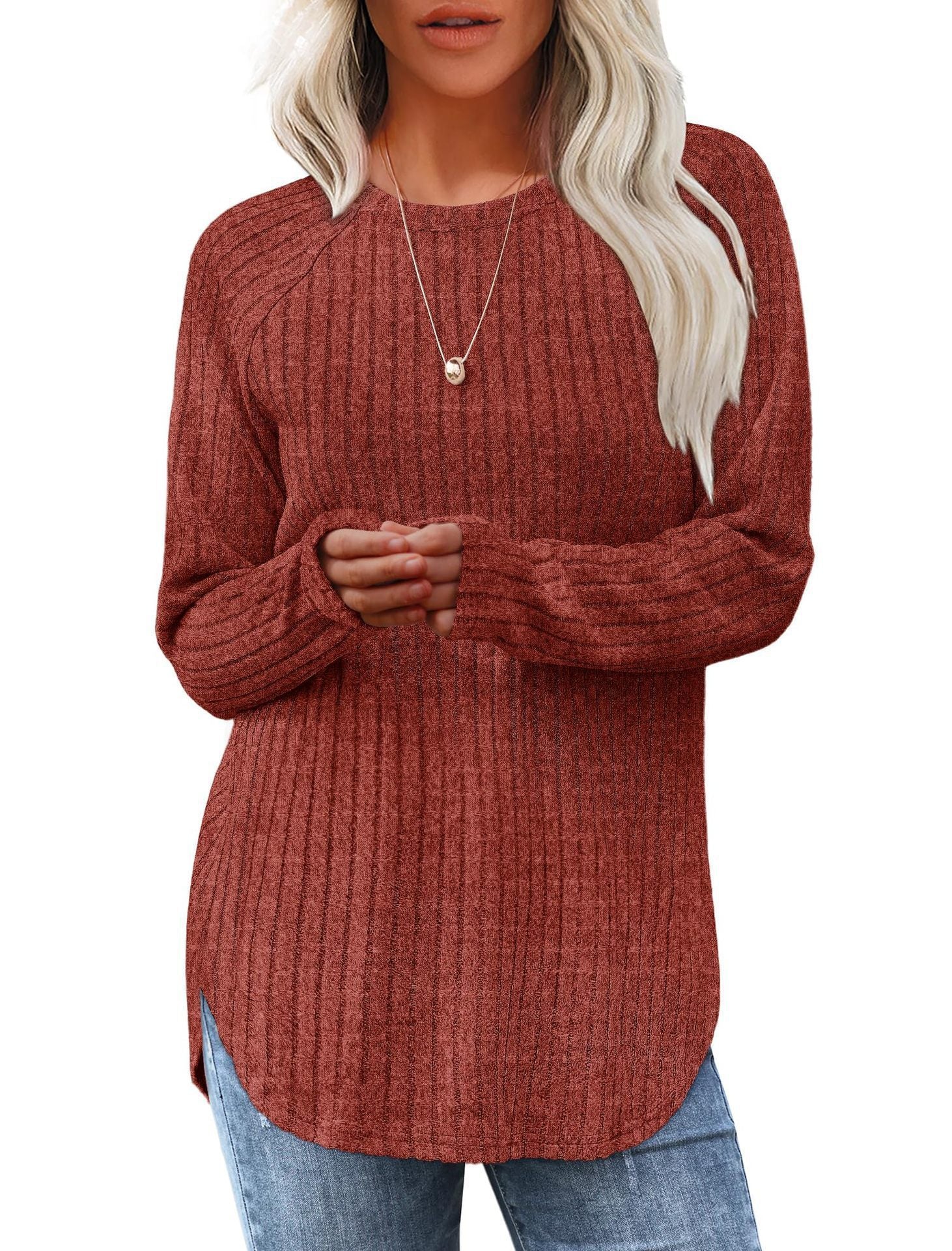 Autumn New Loose Crew Neck Top Women