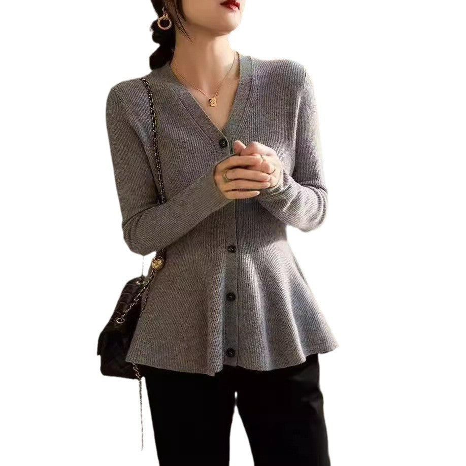 Design Fish Swing Tail Waist Slimming Sweater