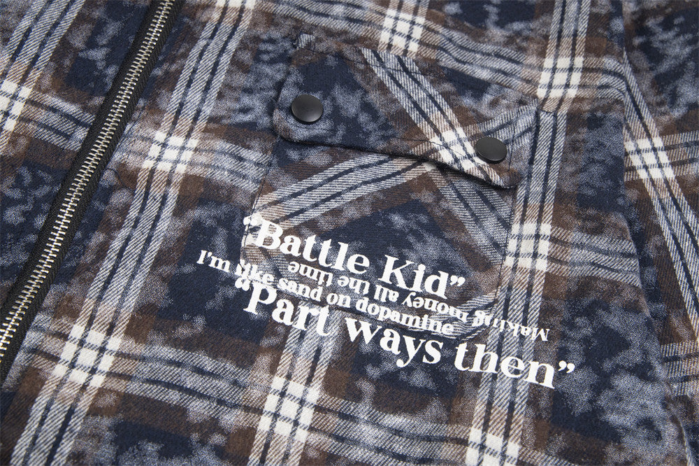 Fashion Personality Punk Loose Plaid Shirt Men