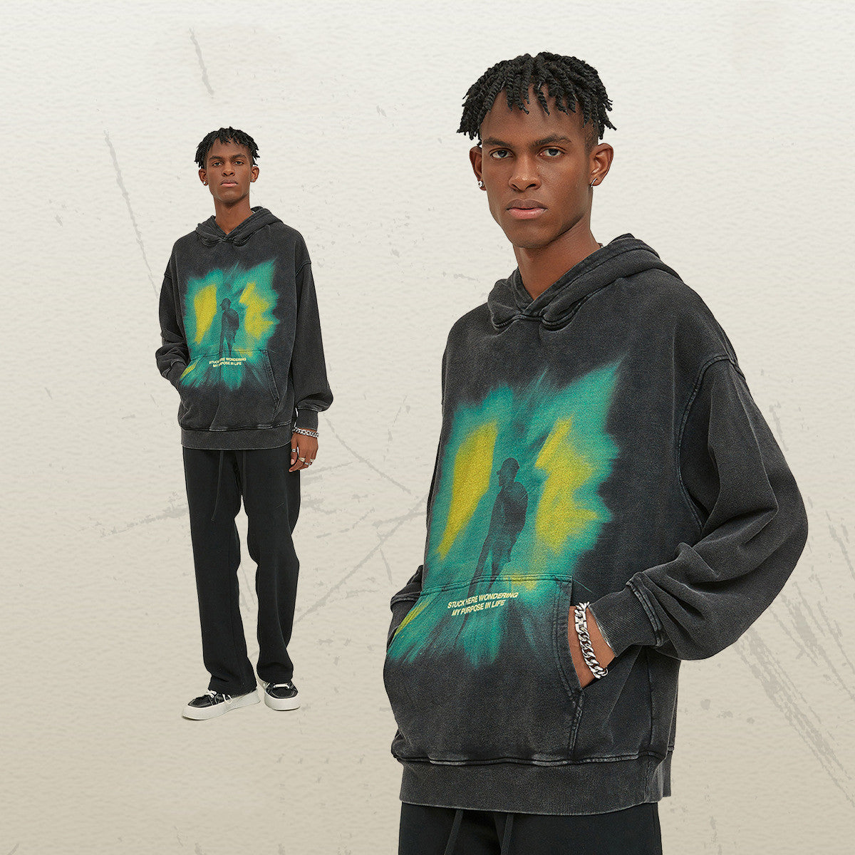 Sweater Fashion Brand Vintage Washed Men's Hoodie